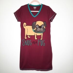 Lazy One Snug As A Pug Sleep Shirt S/M